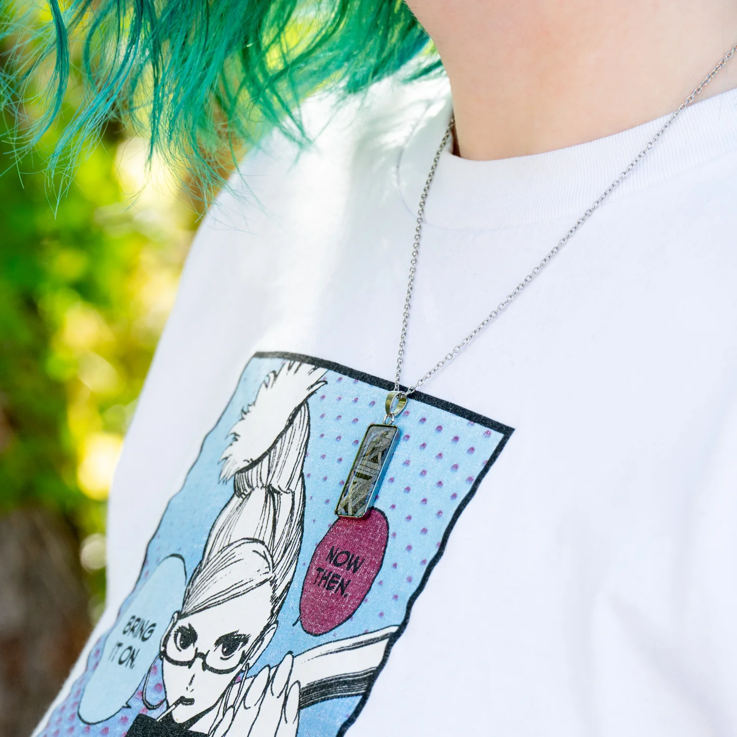 Aletai Meteorite Widmanstätten Pattern Rectangular Pendant - Image 9