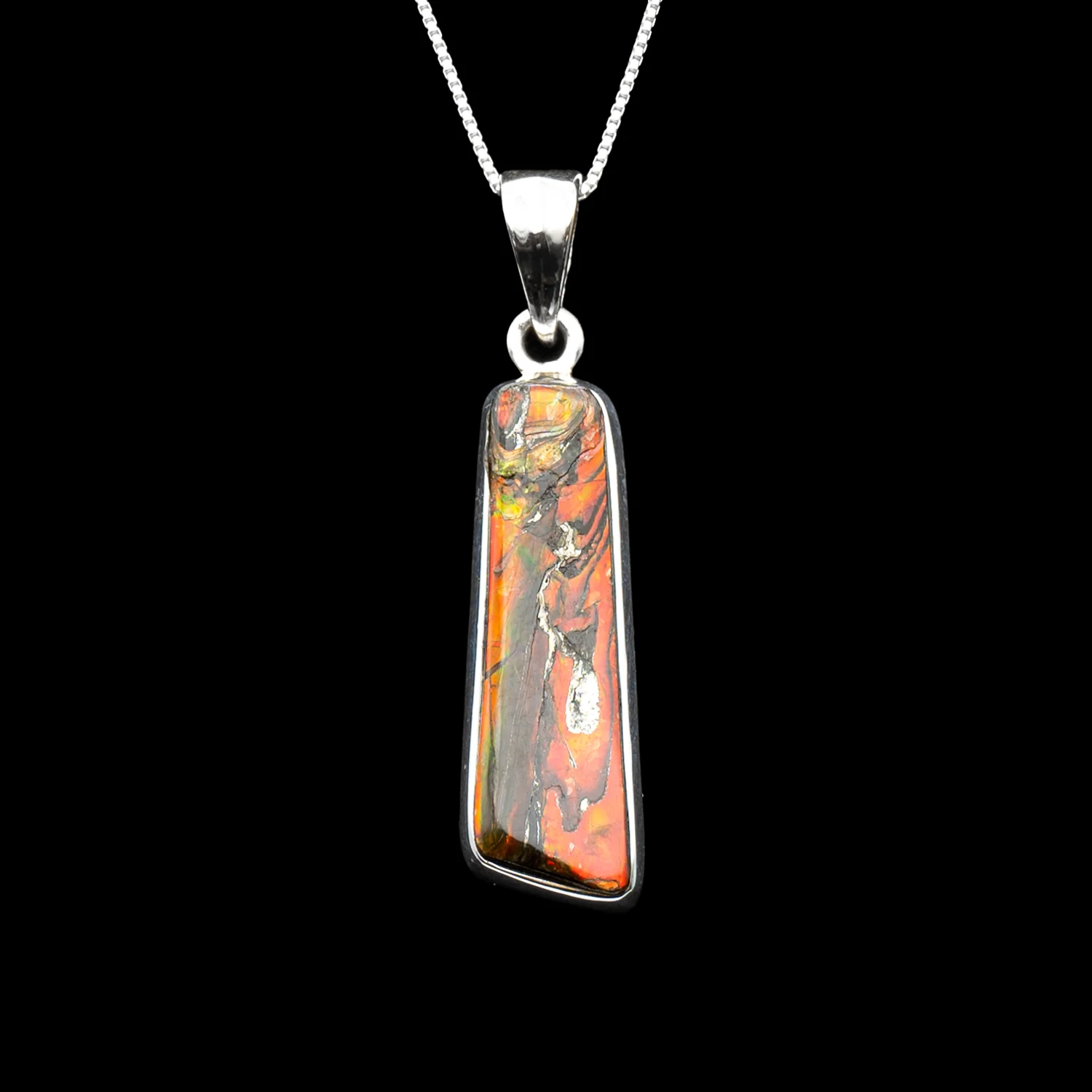 Ammolite Gemstone Pendant Necklace - Standard - Image 10