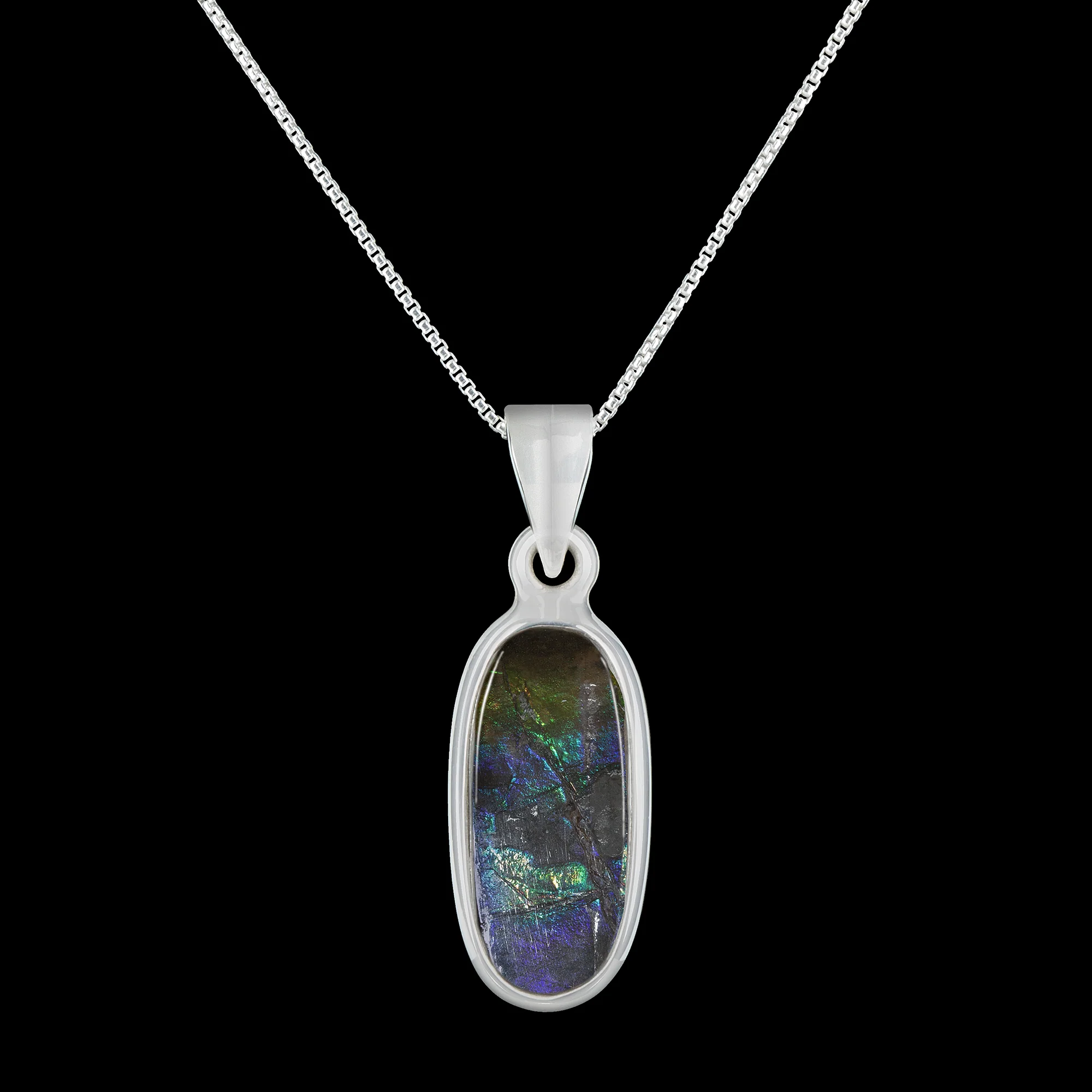 Ammolite Gemstone Pendant Necklace - Standard - Image 4