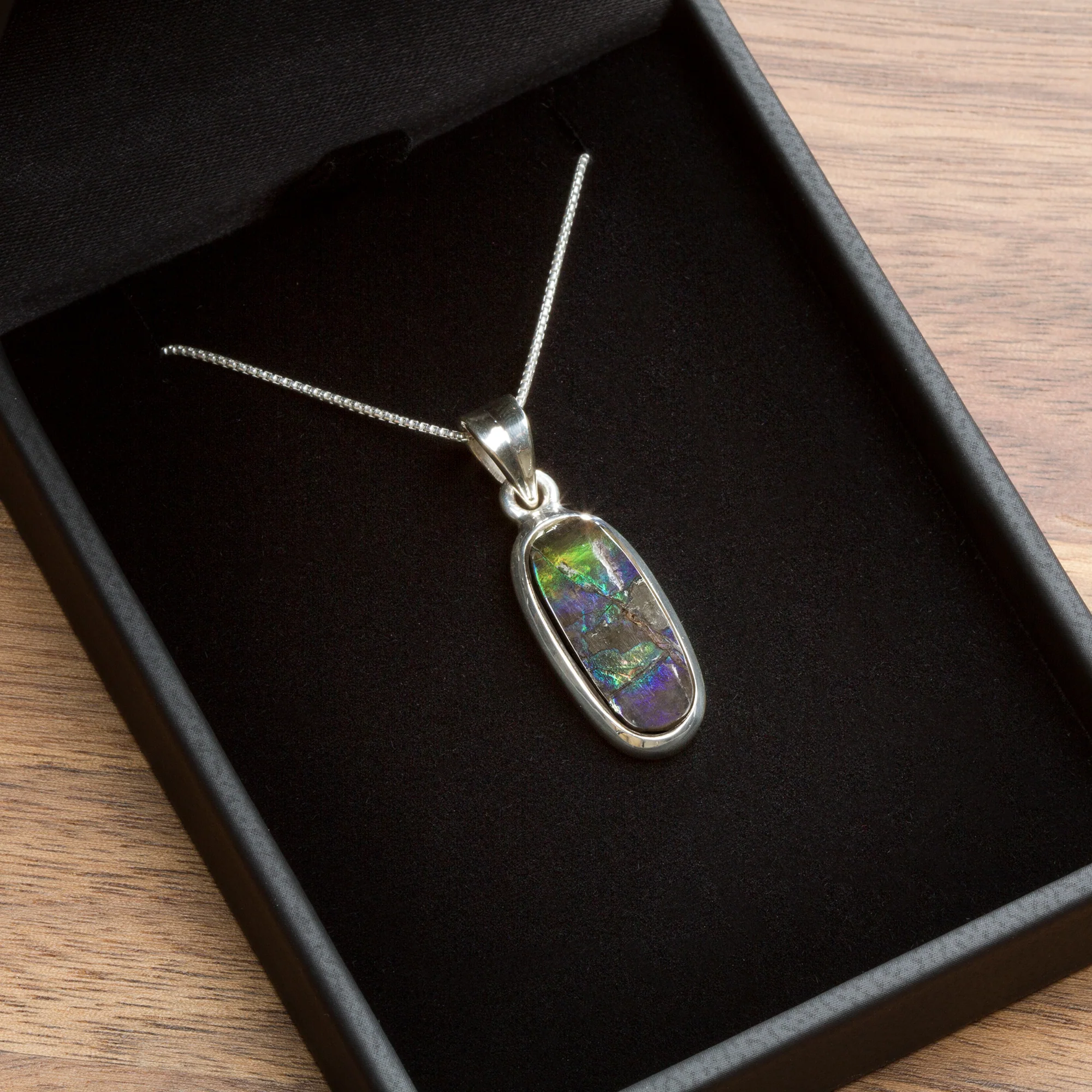 Ammolite Gemstone Pendant Necklace - Standard - Image 6
