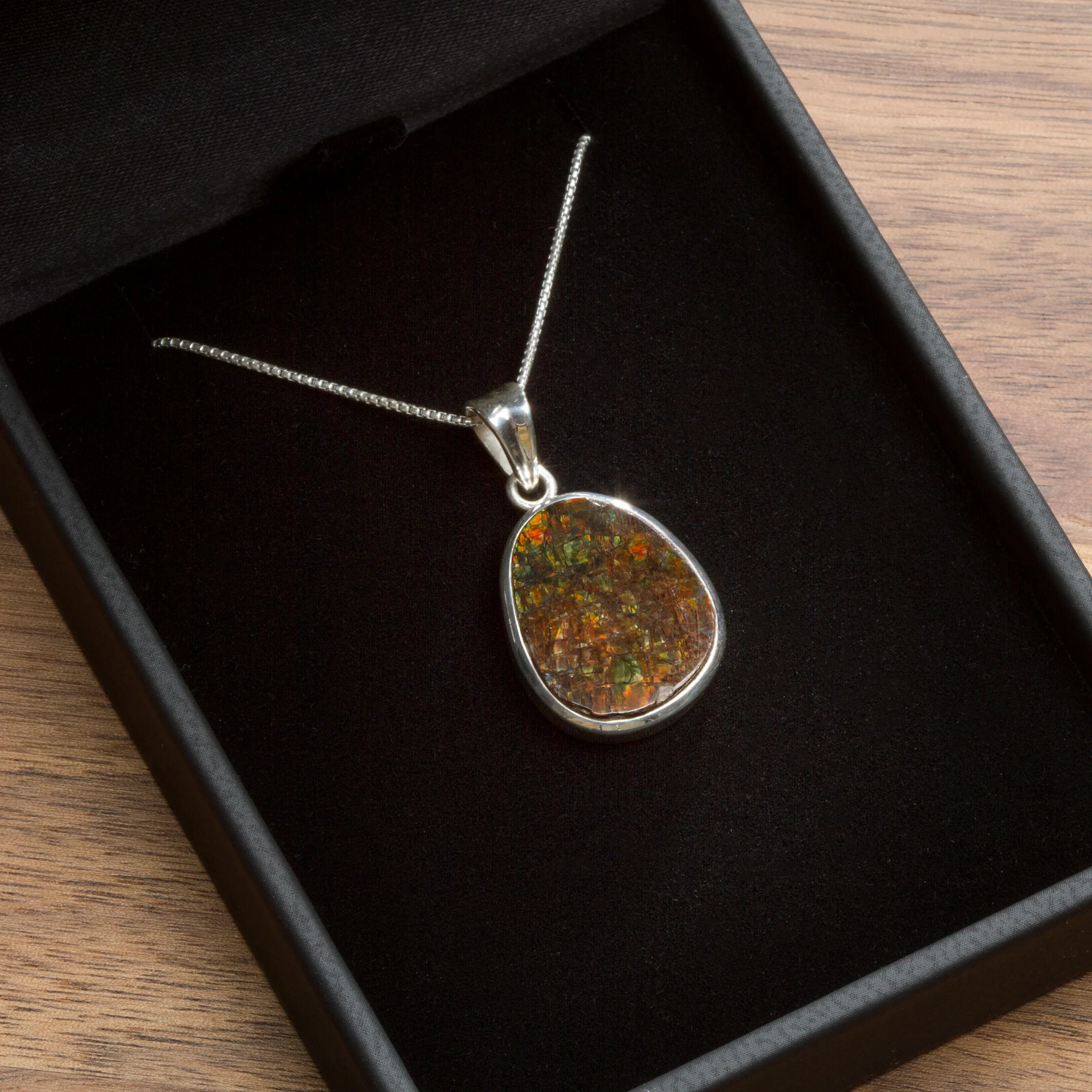 Ammolite Gemstone Pendant Necklace - Standard - Image 8