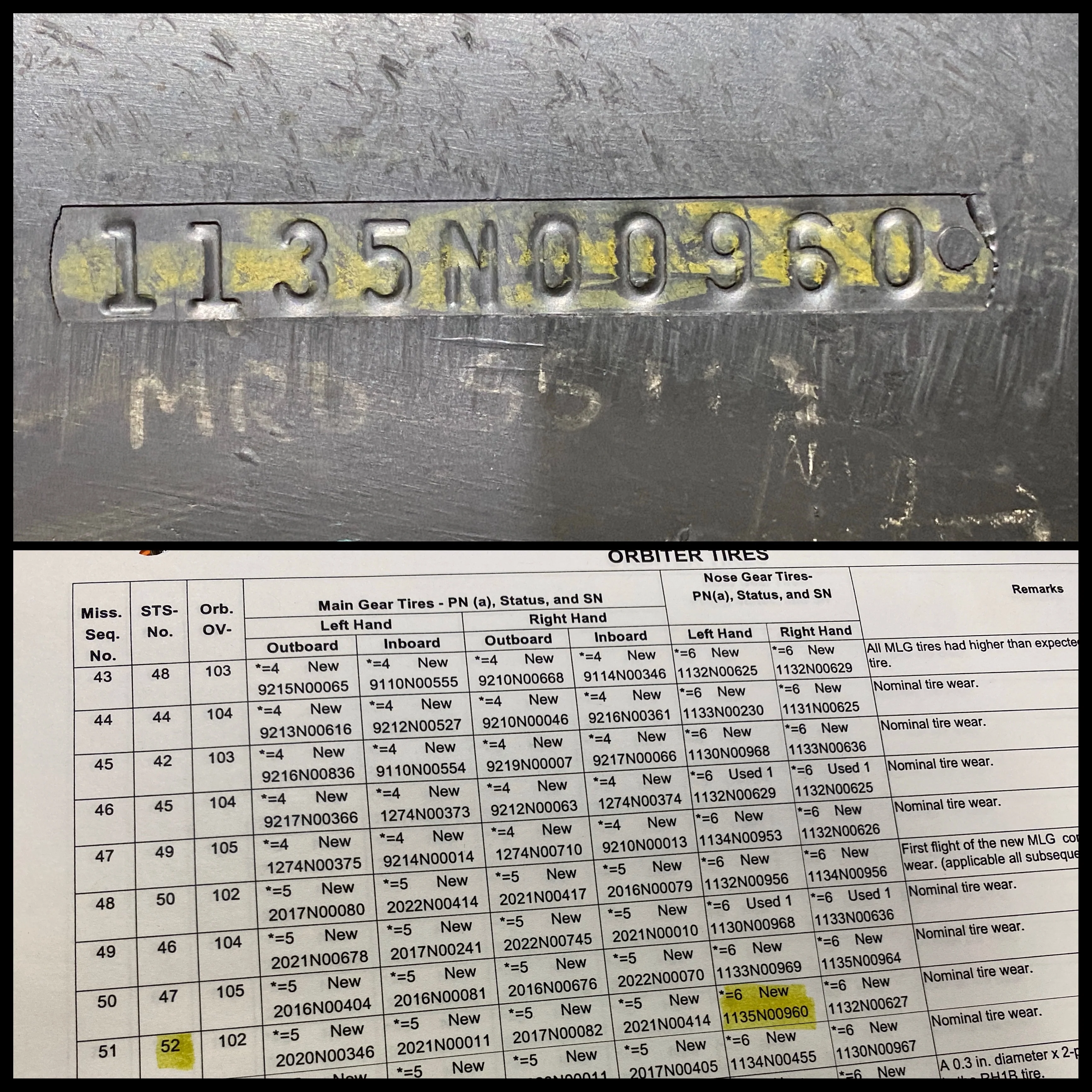 Space Shuttle Columbia - Flown Nose Landing Gear Tire - Image 7
