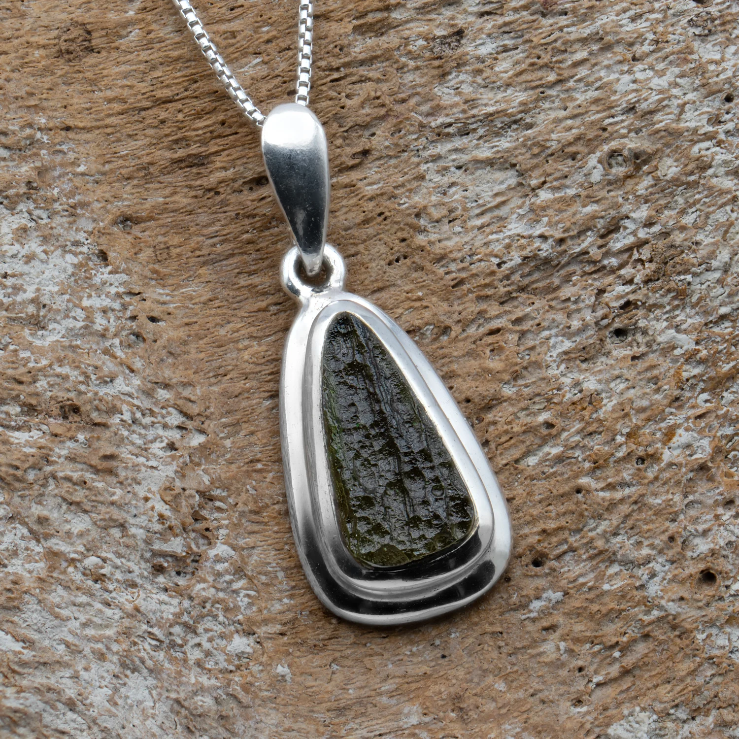 Moldavite Asteroid Impact Glass Jewelry (Bezel Style) - Image 6