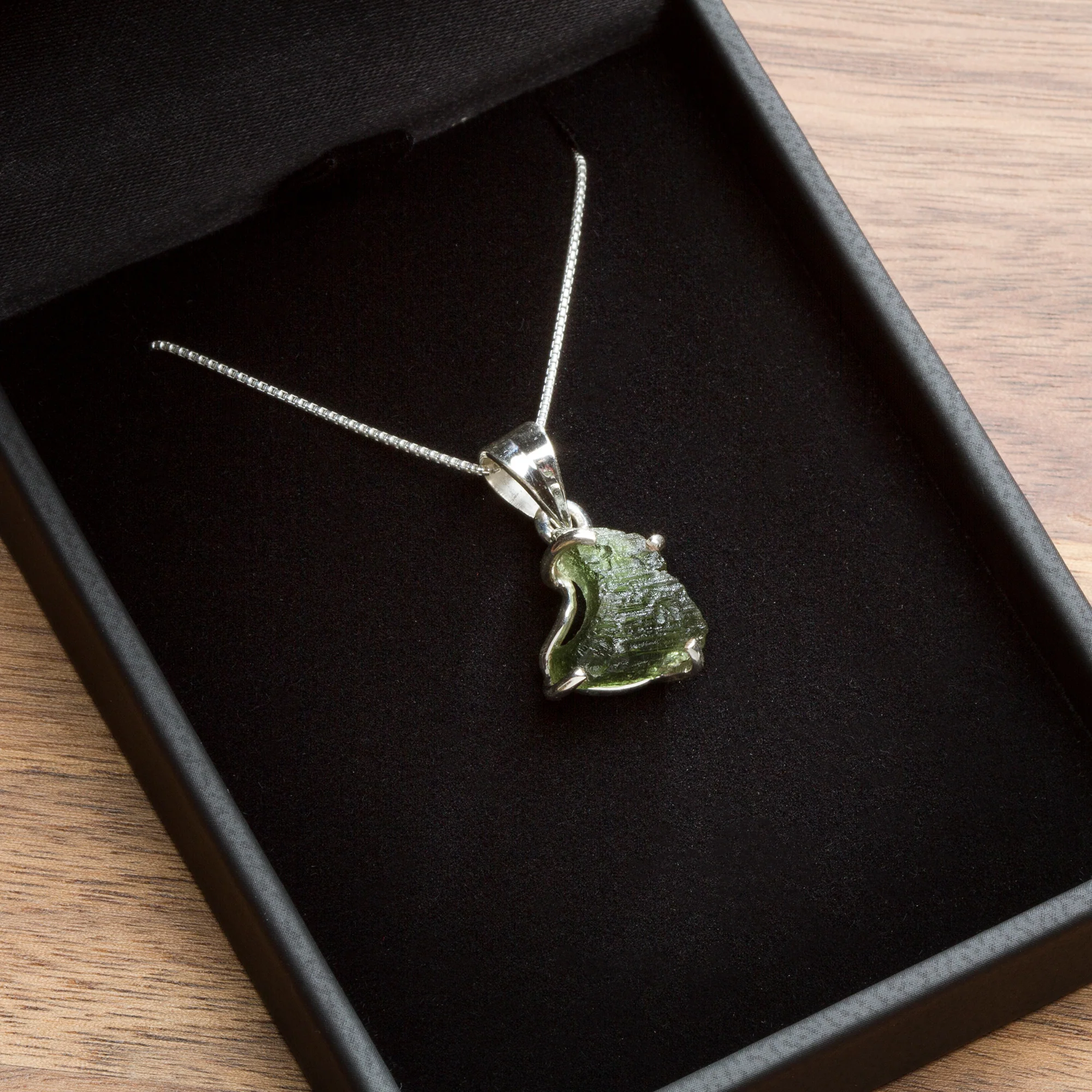 Moldavite Asteroid Impact Glass Jewelry (Prong Style) - Image 4
